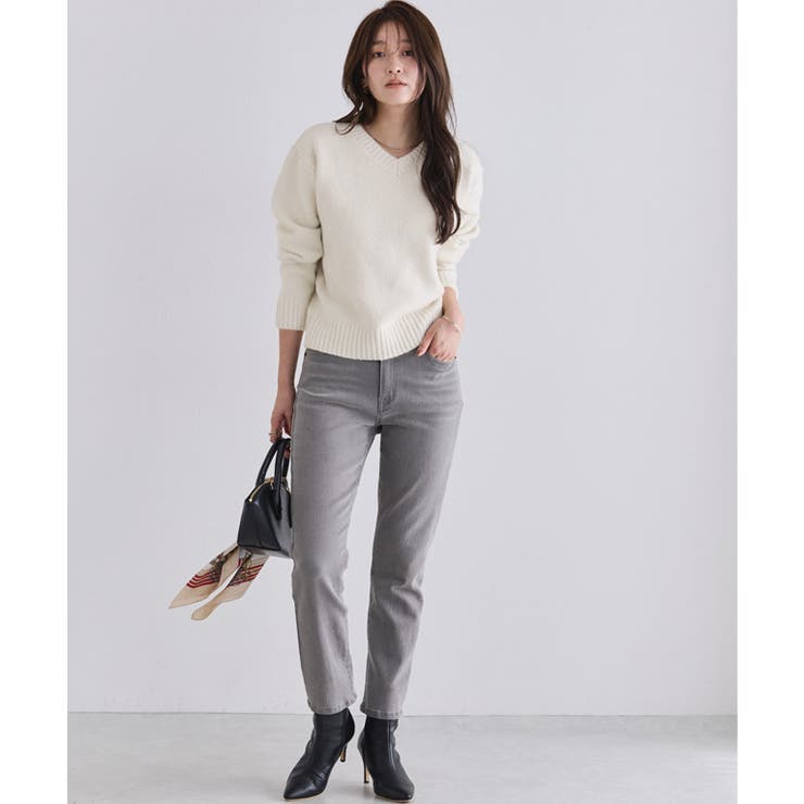 ネックが選べる無地ラメクロップド丈ニット ニット ラメ | Pierrot | 詳細画像28 