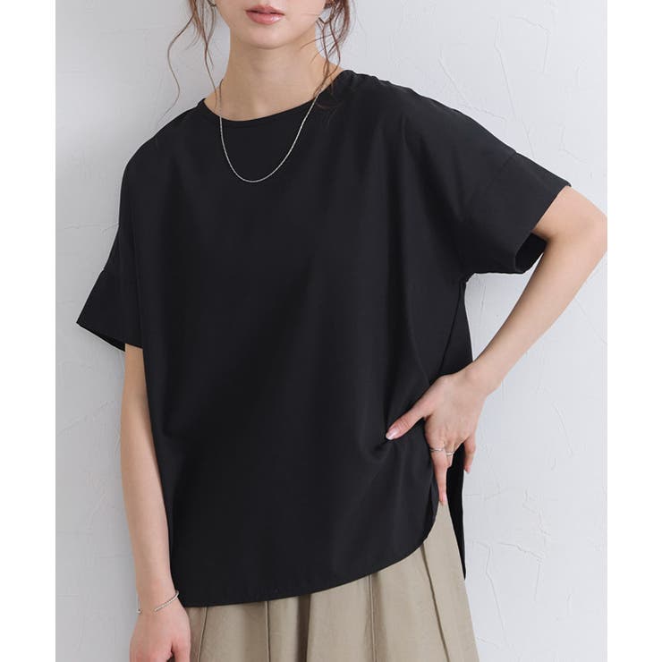 ブラック | 【イージーケア】ジョーゼットドルマンTブラウス 凹凸 シワ | Pierrot