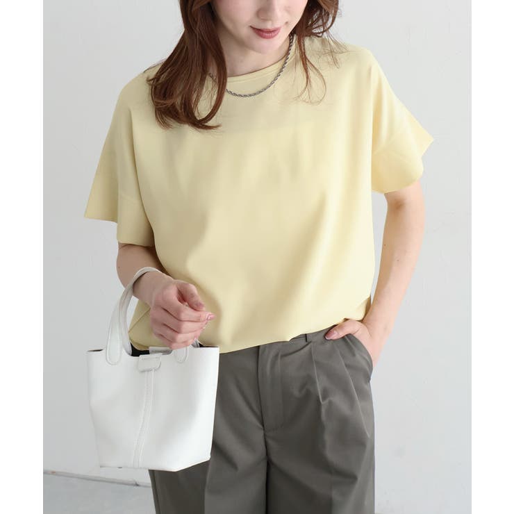 イエロー | 【イージーケア】ジョーゼットドルマンTブラウス 凹凸 シワ | Pierrot