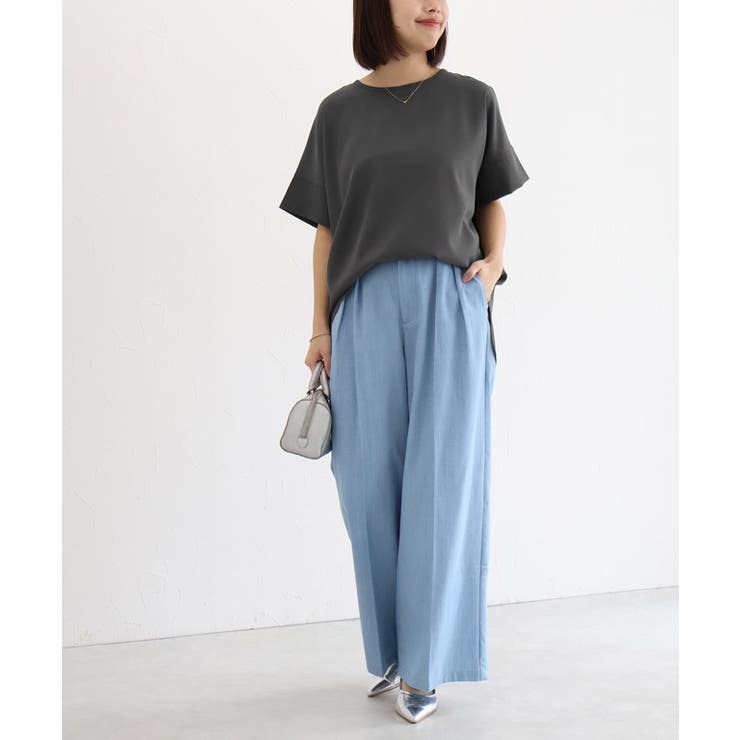 【イージーケア】ジョーゼットドルマンTブラウス 凹凸 シワ | Pierrot | 詳細画像28 