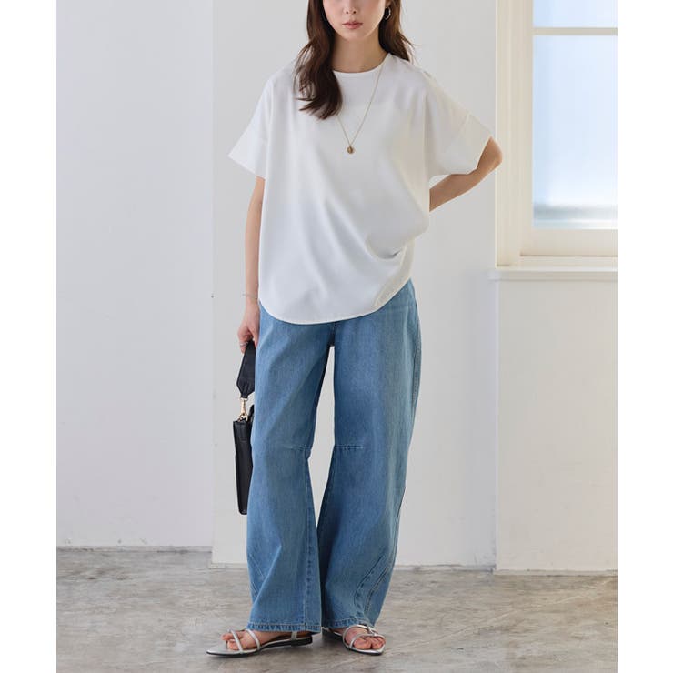 【イージーケア】ジョーゼットドルマンTブラウス 凹凸 シワ | Pierrot | 詳細画像21 