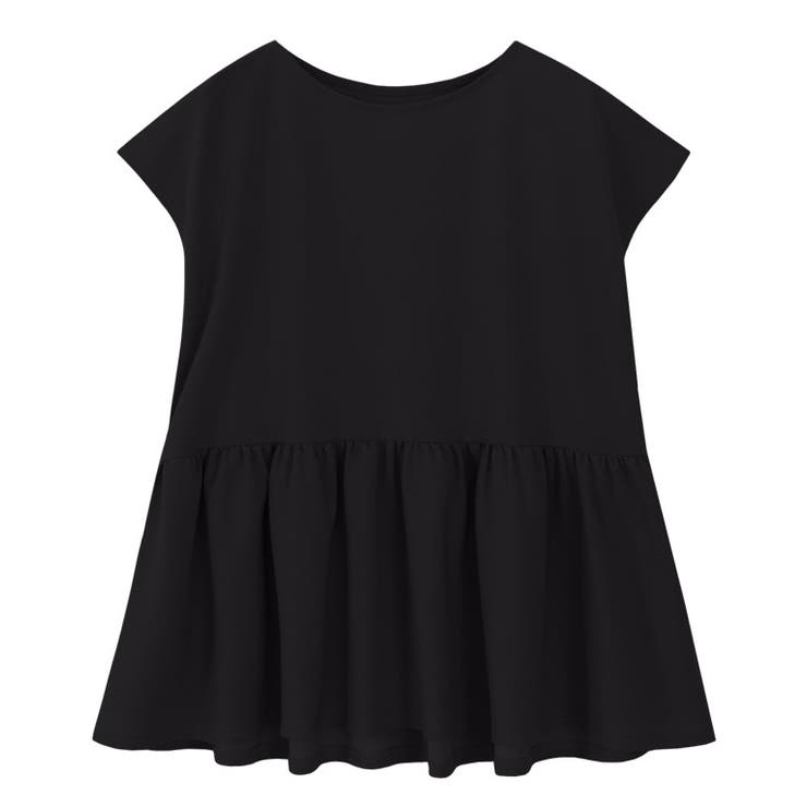 ブラック | フレンチスリーブフレアTブラウス ブラウス Tブラウス | Pierrot