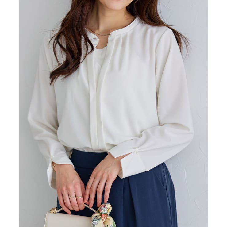 オフホワイト | 2wayネックデザインTブラウス ブラウス 2way | Pierrot