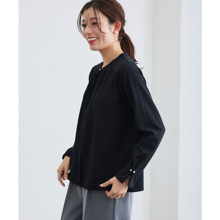 ブラック | 2wayネックデザインTブラウス ブラウス 2way | Pierrot