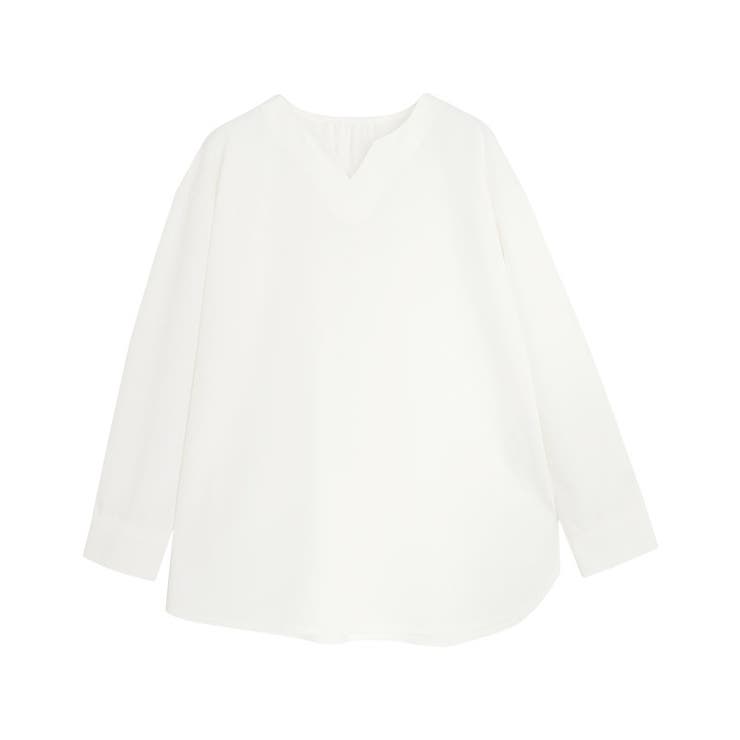 オフホワイト | キーネックチュニックTブラウス ブラウス キーネック | Pierrot