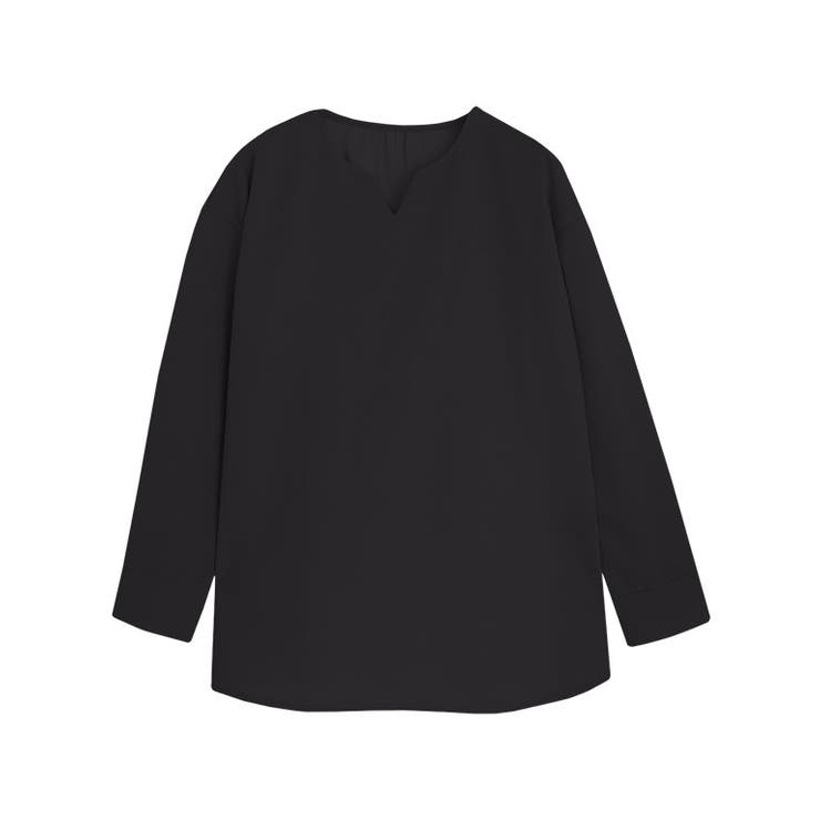ブラック | キーネックチュニックTブラウス ブラウス キーネック | Pierrot