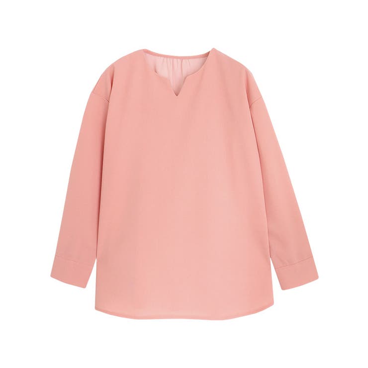 オレンジピンク | キーネックチュニックTブラウス ブラウス キーネック | Pierrot