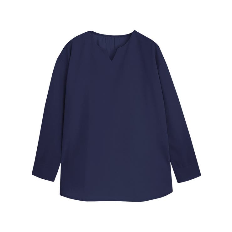 ネイビー | キーネックチュニックTブラウス ブラウス キーネック | Pierrot