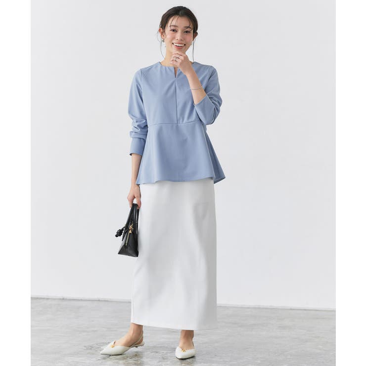 キーネックペプラムTブラウス Tブラウス カットジョーゼット | Pierrot | 詳細画像19 