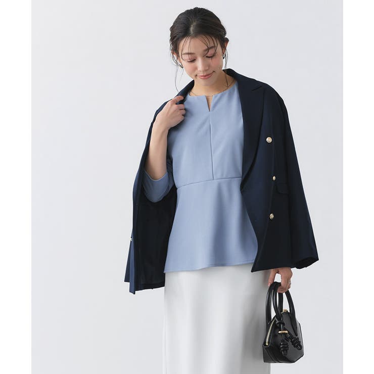 キーネックペプラムTブラウス Tブラウス カットジョーゼット | Pierrot | 詳細画像22 