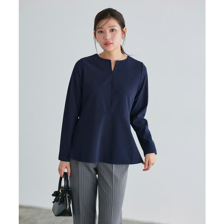 キーネックペプラムTブラウス Tブラウス カットジョーゼット | Pierrot | 詳細画像24 