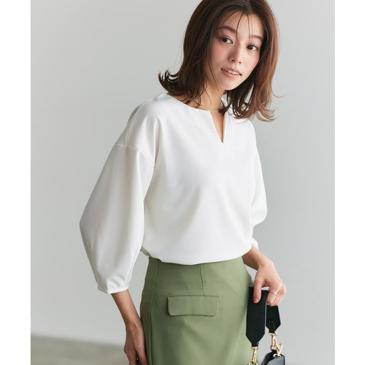 ランタンスリーブキーネックTブラウス Tブラウス カットジョーゼット | Pierrot | 詳細画像25 