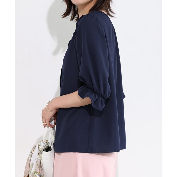 2wayパールボタンキャンディースリーブTブラウス Tブラウス カットジョーゼッ… | Pierrot | 詳細画像10 