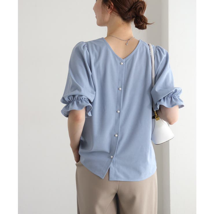 2wayパールボタンキャンディースリーブTブラウス Tブラウス カットジョーゼッ… | Pierrot | 詳細画像19 