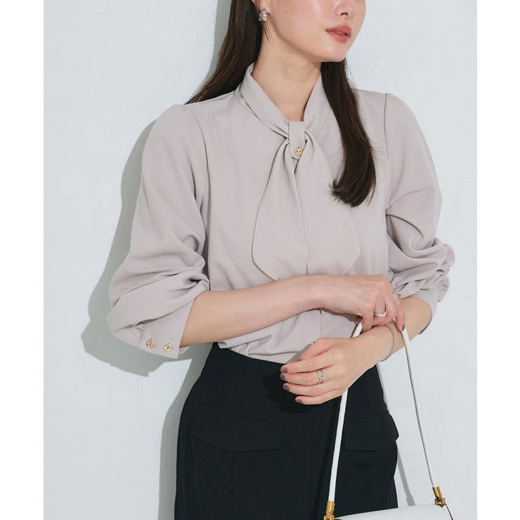 グレー | ボウタイデザインTブラウス ブラウス ボウタイ | Pierrot