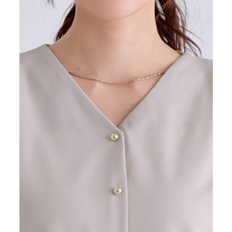 ゴールドボタンVネックTブラウス ブラウス Vネック | Pierrot | 詳細画像7 