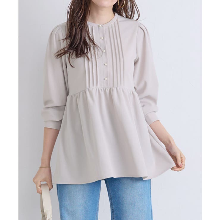 ピンタックパールフレアTブラウス ブラウス 伸縮性 | Pierrot | 詳細画像21 