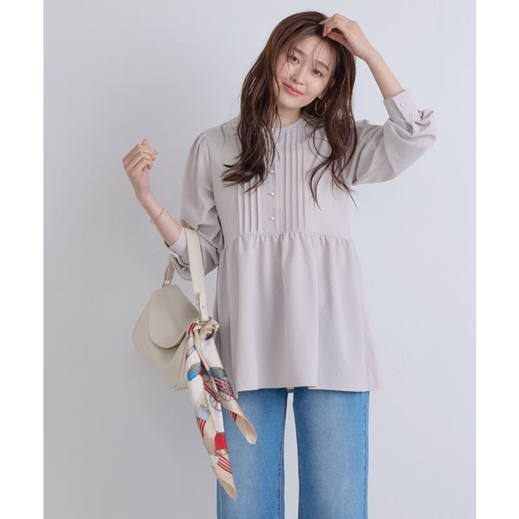 ピンタックパールフレアTブラウス ブラウス 伸縮性 | Pierrot | 詳細画像22 