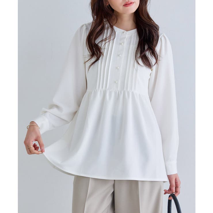 ピンタックパールフレアTブラウス ブラウス 伸縮性 | Pierrot | 詳細画像23 