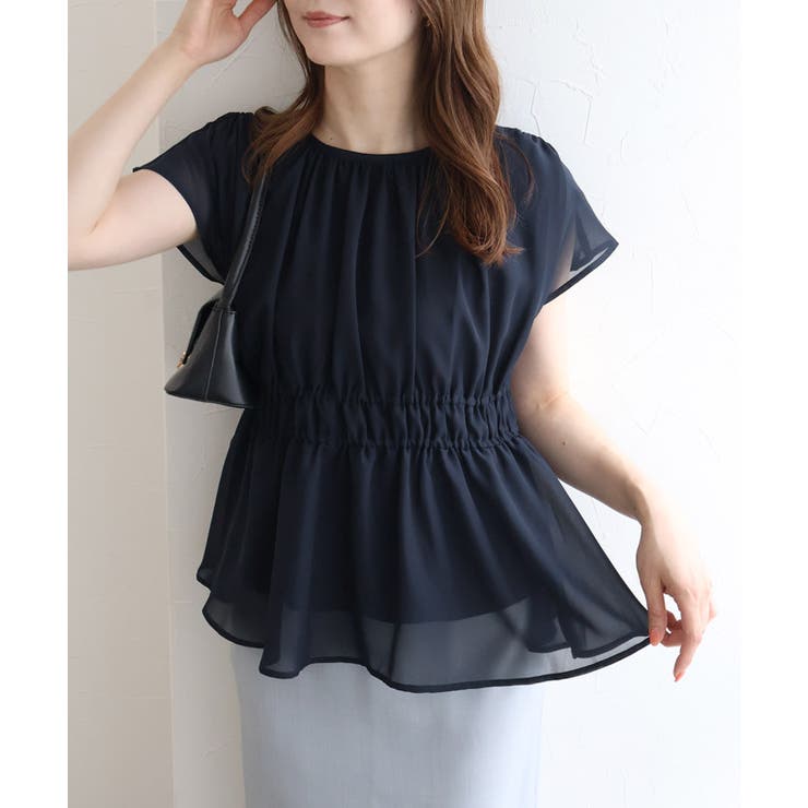 【機能インナー付き】ウエストシャーリングシフォンブラウス シフォンブラウス コー… | Pierrot | 詳細画像24 