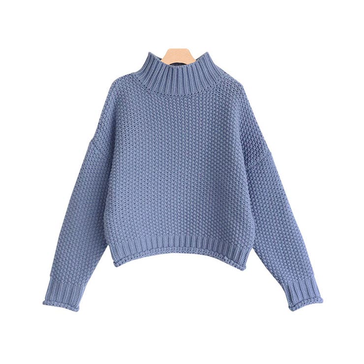 ライトブルー | ローゲージハイネックニット ニット ローゲージ ハイネック トップス | Pierrot