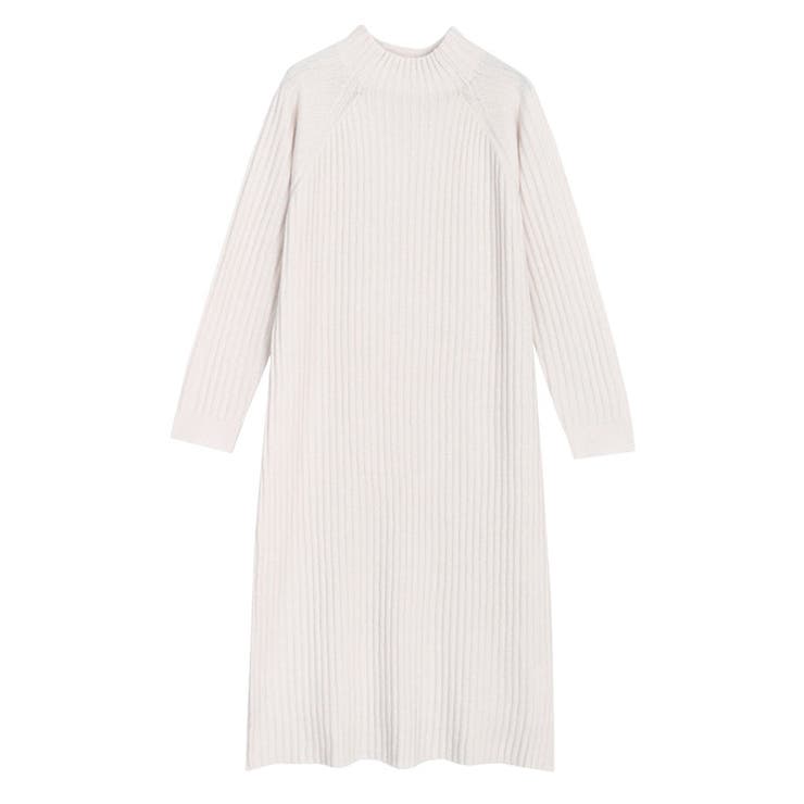 アイボリー | ボトルネックリブニットワンピース ワンピース ワンピ | Pierrot