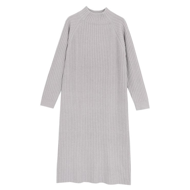 グレージュ | ボトルネックリブニットワンピース ワンピース ワンピ | Pierrot