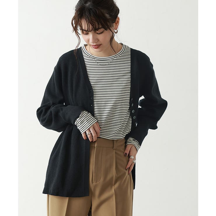 ブラック | ウエストタックカーディガン カーディガン カーデ | Pierrot