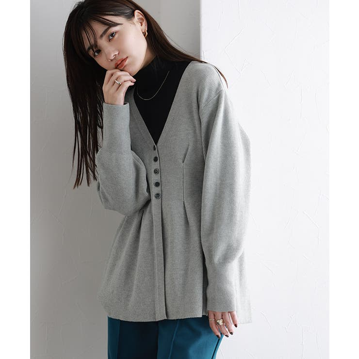 杢グレー | ウエストタックカーディガン カーディガン カーデ | Pierrot