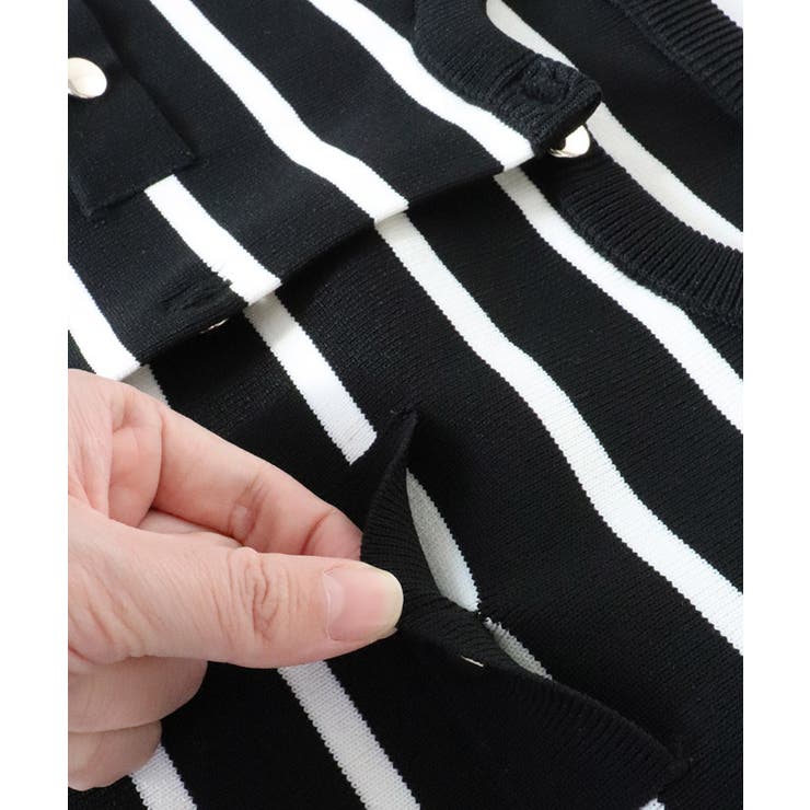 スポンジニットゴールドボタンカーディガン 春 ピエロ オフィスカジュアル | Pierrot | 詳細画像8 