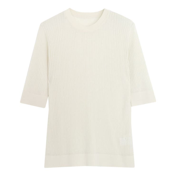 アイボリー | リネンタッチシアーリブニット ニット シアー | Pierrot