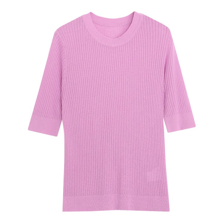 ピンク | リネンタッチシアーリブニット ニット シアー | Pierrot