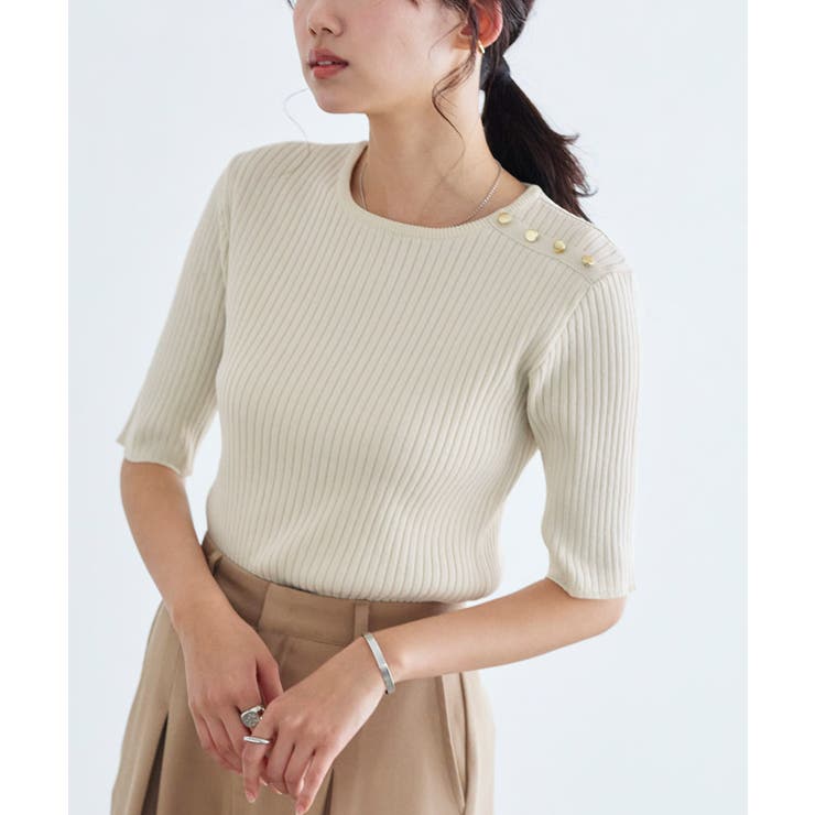 rienda | フリルクロシェKnit TOP (ニット ) |SHEL'TTER WEBSTORE
