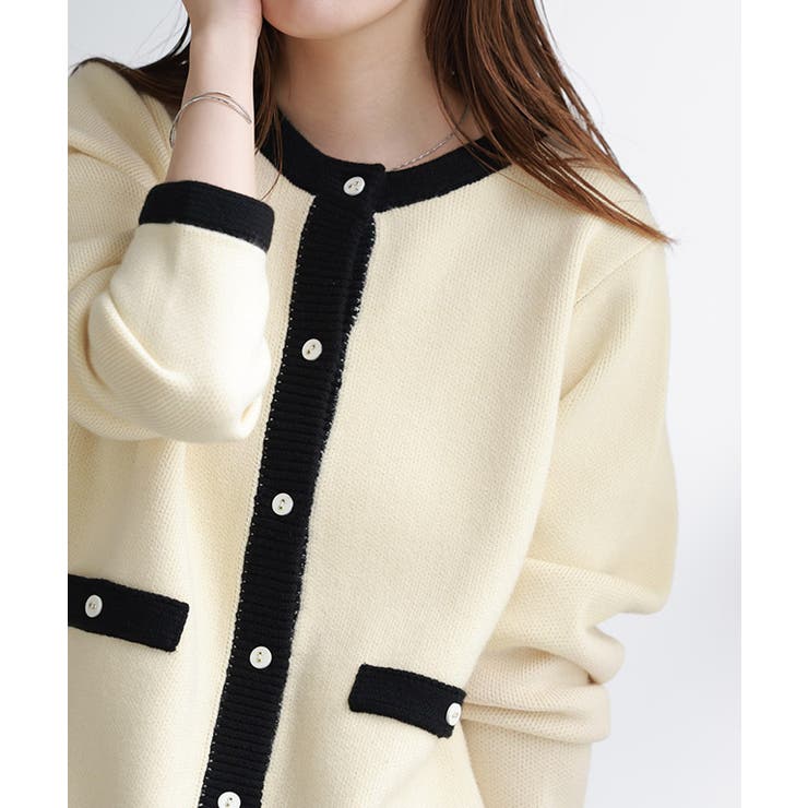 配色ニットジャケット ニット ジャケット | Pierrot | 詳細画像21 