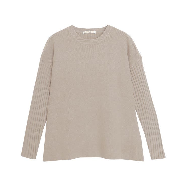 グレージュ | 袖リブAラインニット ニット 袖リブ | Pierrot