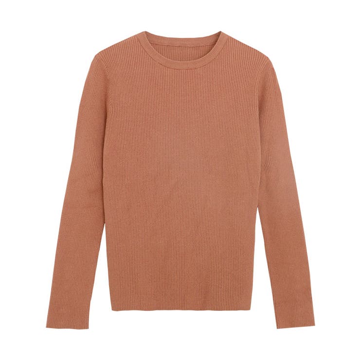 B/オレンジ | 選べるデザイン袖ボタンリブニット ニット パール | Pierrot