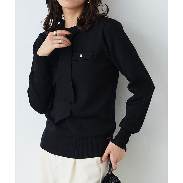 572t*美品 エスカーダ ウール ビックカラー ボウタイニット ポンチョ. ESCADA - 572t*美品 エスカーダ ウール ビックカラー ボウタイ