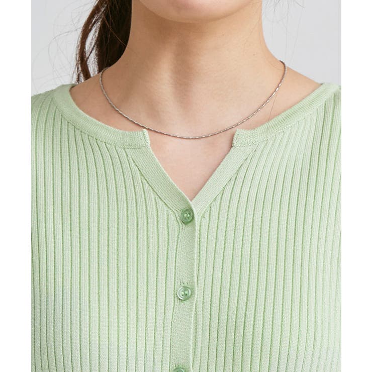 キーネックリブニットカーディガン カーディガン ニット | Pierrot | 詳細画像4 