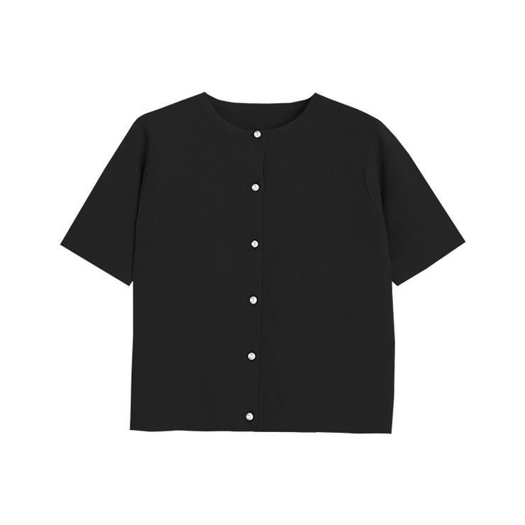 ブラック | ビジューボタンニットカーディガン カーディガン ニット | Pierrot