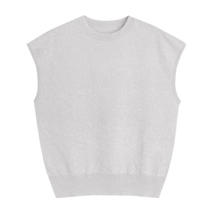 シルバーグレー | フレンチスリーブラメニット ニット ラメ | Pierrot