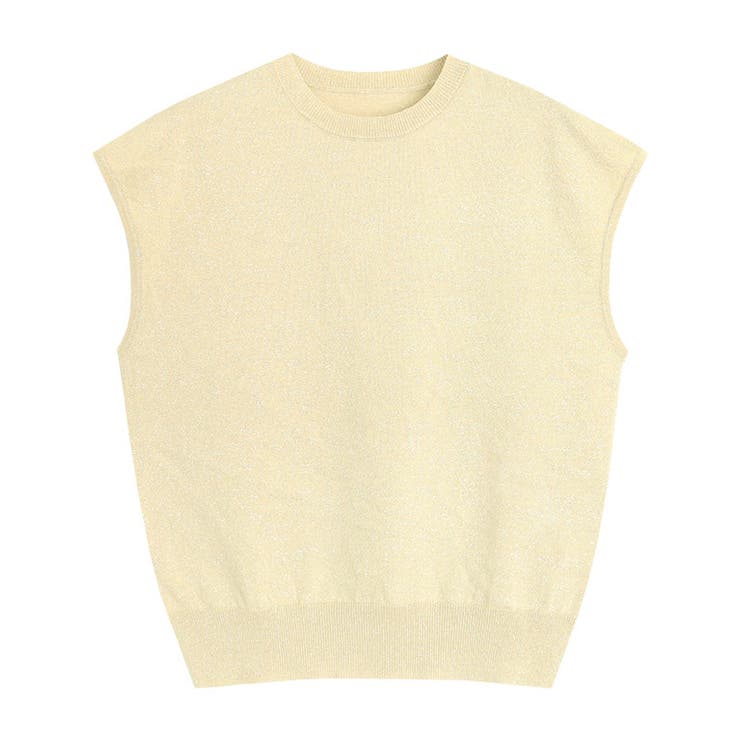 ライトイエロー | フレンチスリーブラメニット ニット ラメ | Pierrot