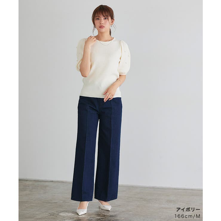 【新品未使用】Rene♡ルネ♡パールボタンキュロット 楽天市場】ショルダーパールボタンニット ☆ ニット パール