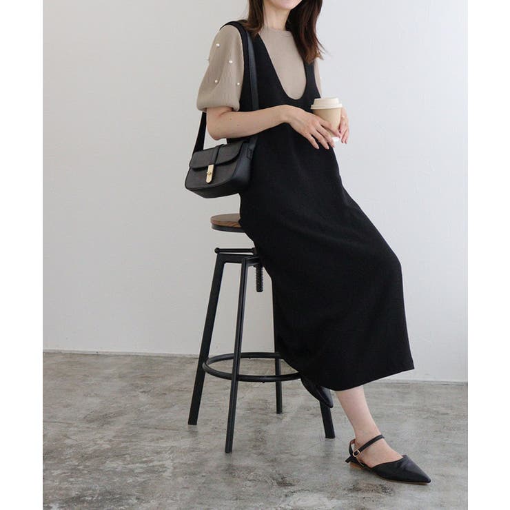 袖パールボタンニット ニット パールボタン[品番：PRTW0004985