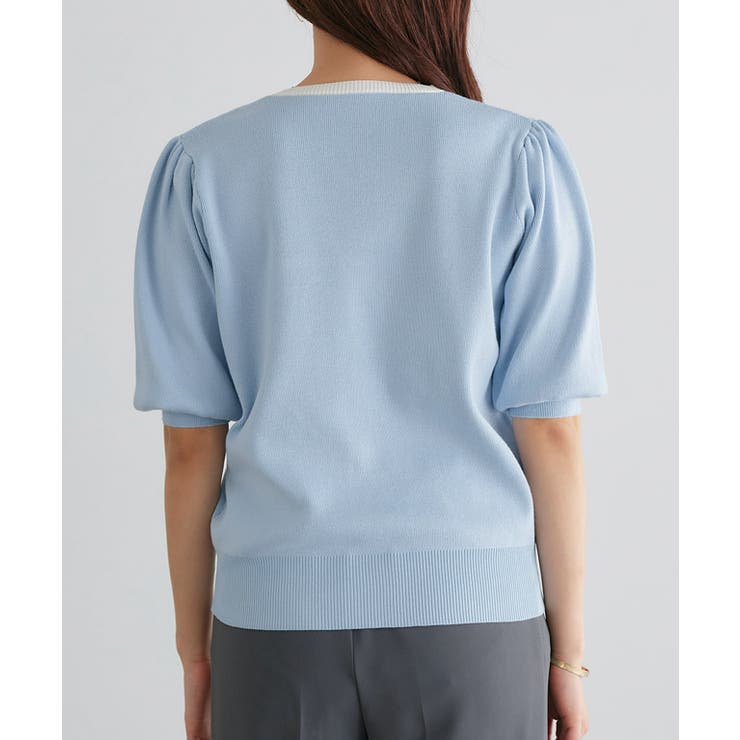 多機能バイカラーパフニットカーディガン カーディガン 多機能 | Pierrot | 詳細画像8 