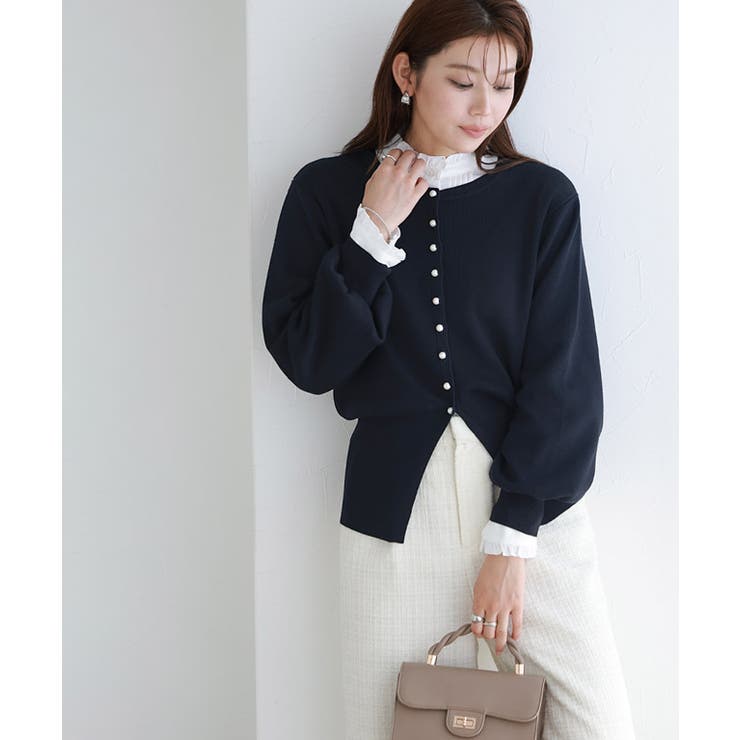 Auberge pearl パール カーディガン ブラック Auberge pearl パール カーディガン ブラック Auberge pearl