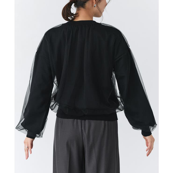 チュールレイヤードニット ニット レーヨン混 | Pierrot | 詳細画像8 