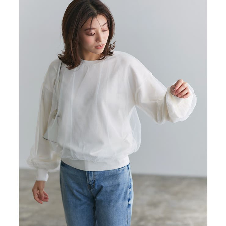 チュールレイヤードニット ニット レーヨン混 | Pierrot | 詳細画像17 