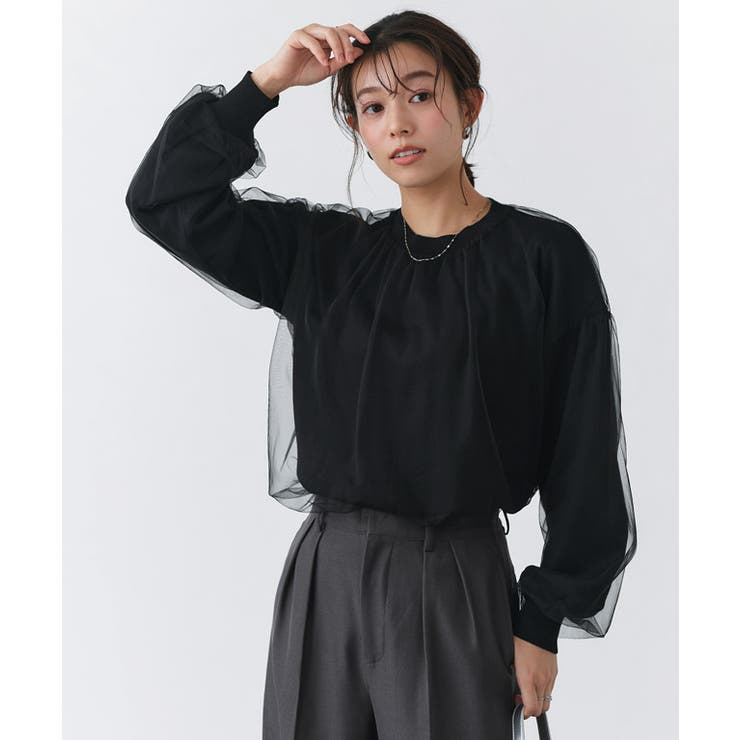 チュールレイヤードニット ニット レーヨン混 | Pierrot | 詳細画像21 