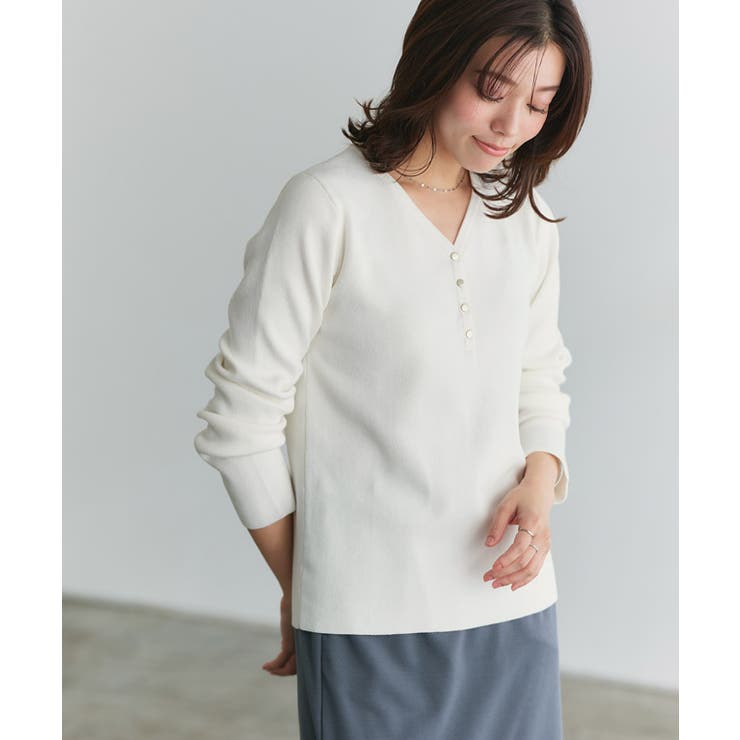 多機能ヘンリーVネックニットプルオーバー ニット Vネック | Pierrot | 詳細画像25 