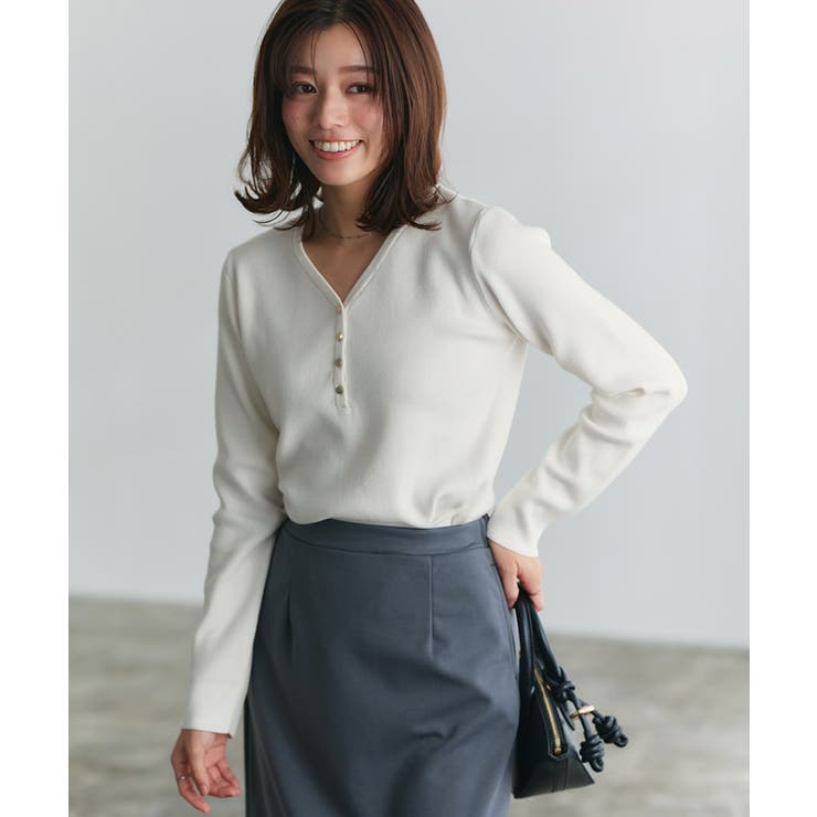 多機能ヘンリーVネックニットプルオーバー ニット Vネック | Pierrot | 詳細画像29 